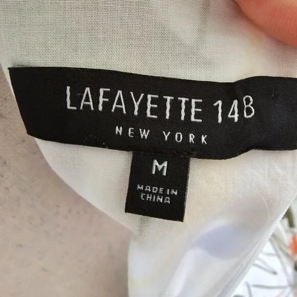 Lafayette 148 New York Aileen Print Tie-Waist Midi Dress - Picture 9 of 11